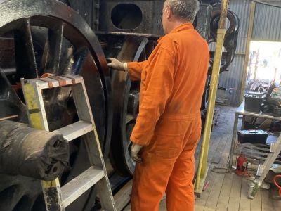 Steve Jefferey Checking Oil Lubriacting Pipes