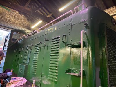 Finishing touches - Company Chairman Matt Cornborough is kept busy completing the painting on our 03 shunter