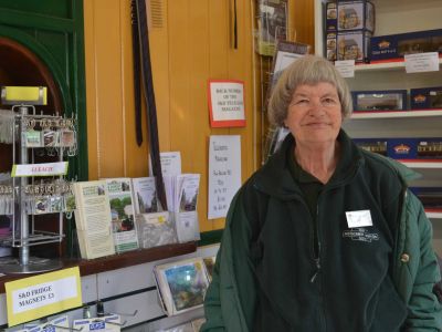 Linda welcomes customers to our station shop - 02 04 2022