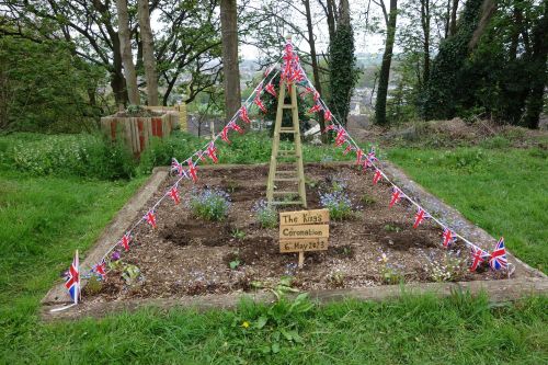 Coronation garden at Midsomer Norton South Station - May 2023