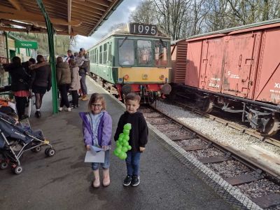 Young visitors proudly display balloon toys - Easter Monday, 2023