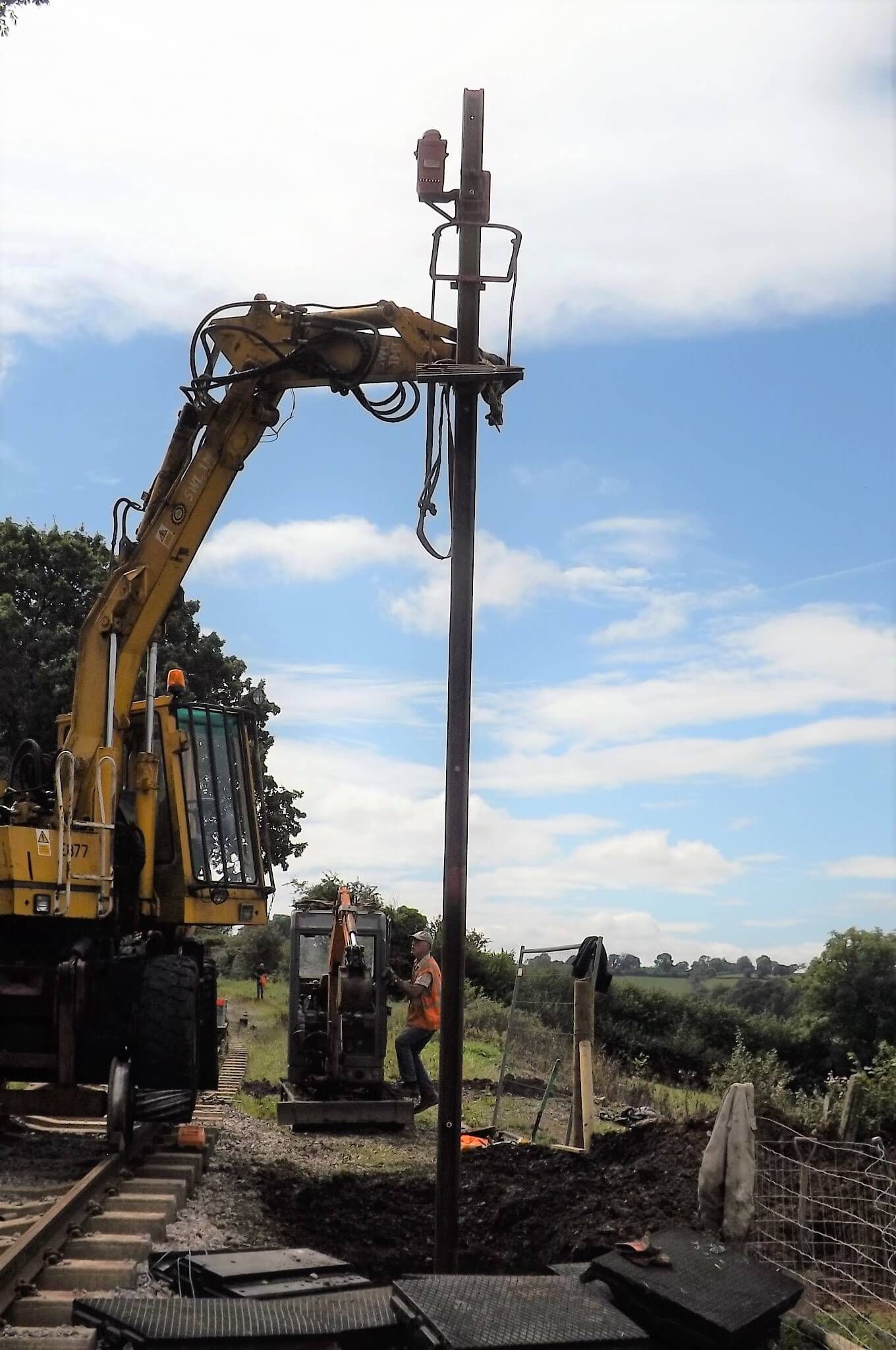The new fixed distant signal has been erected