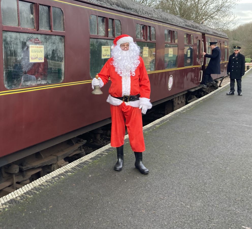Santa waving the Train 
