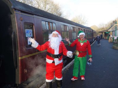 Santa with chieh elf - first Santa train 04 12 2021