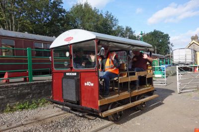 Wickham Trolley about to part the Goods' yard at Midsomer Norton 22 09 21